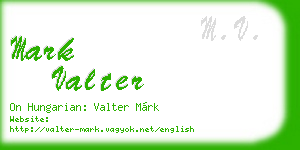mark valter business card
